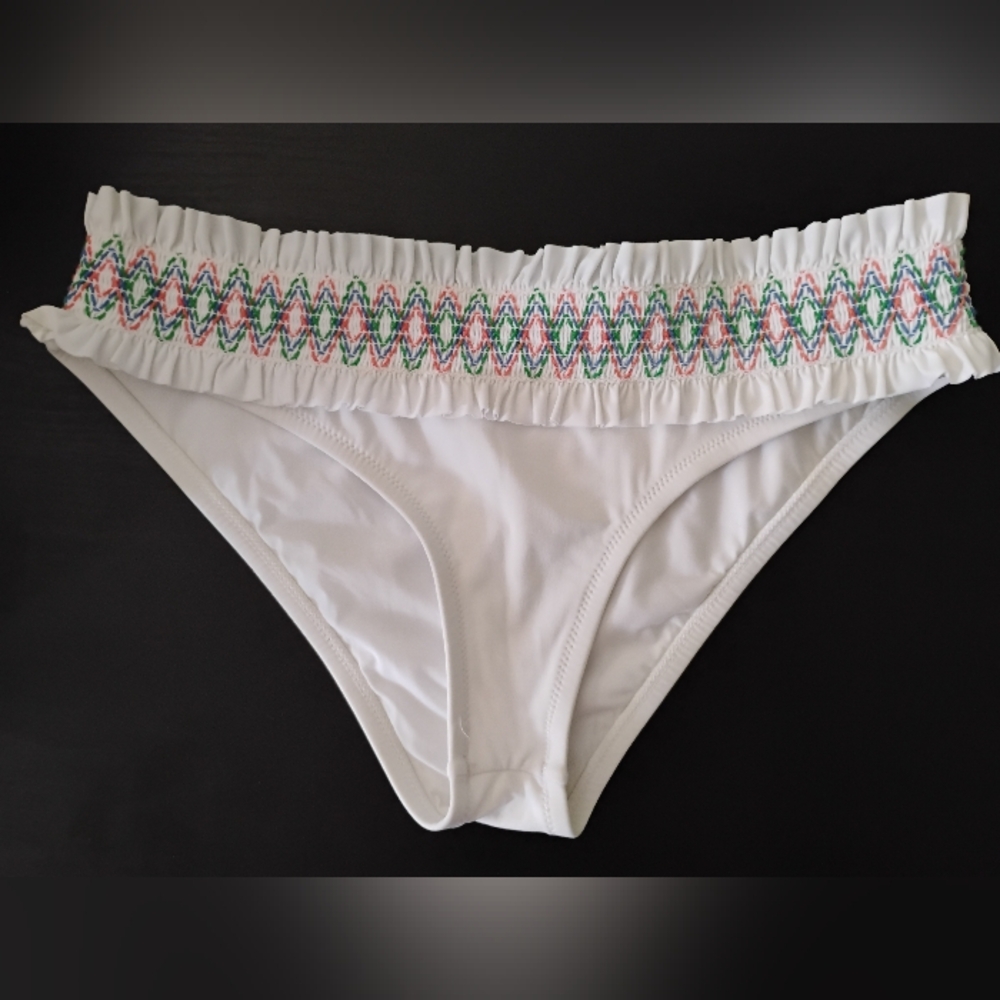 Tory Burch Costa Bikini Bottom XS White Ivory